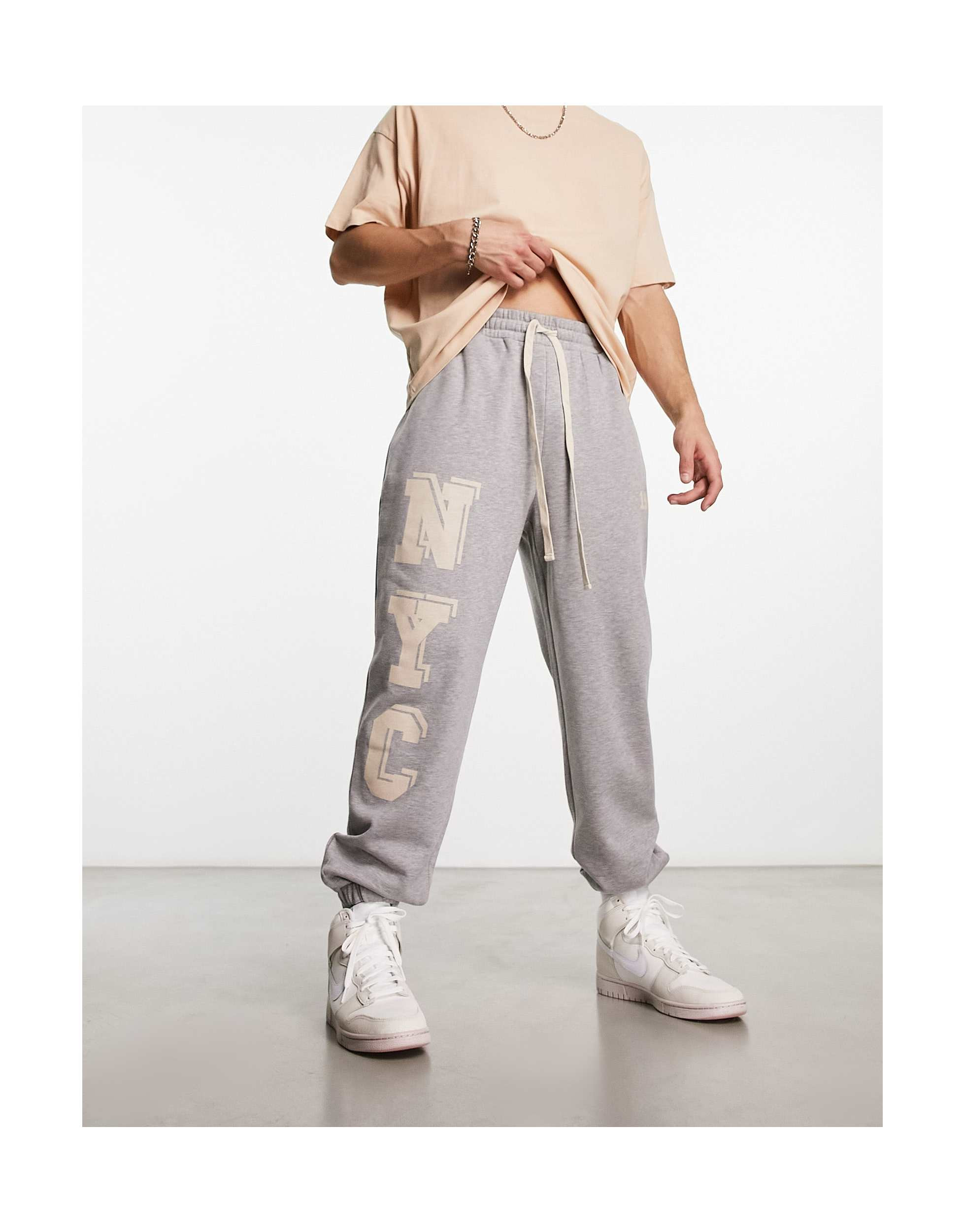 Grey oversized sale joggers