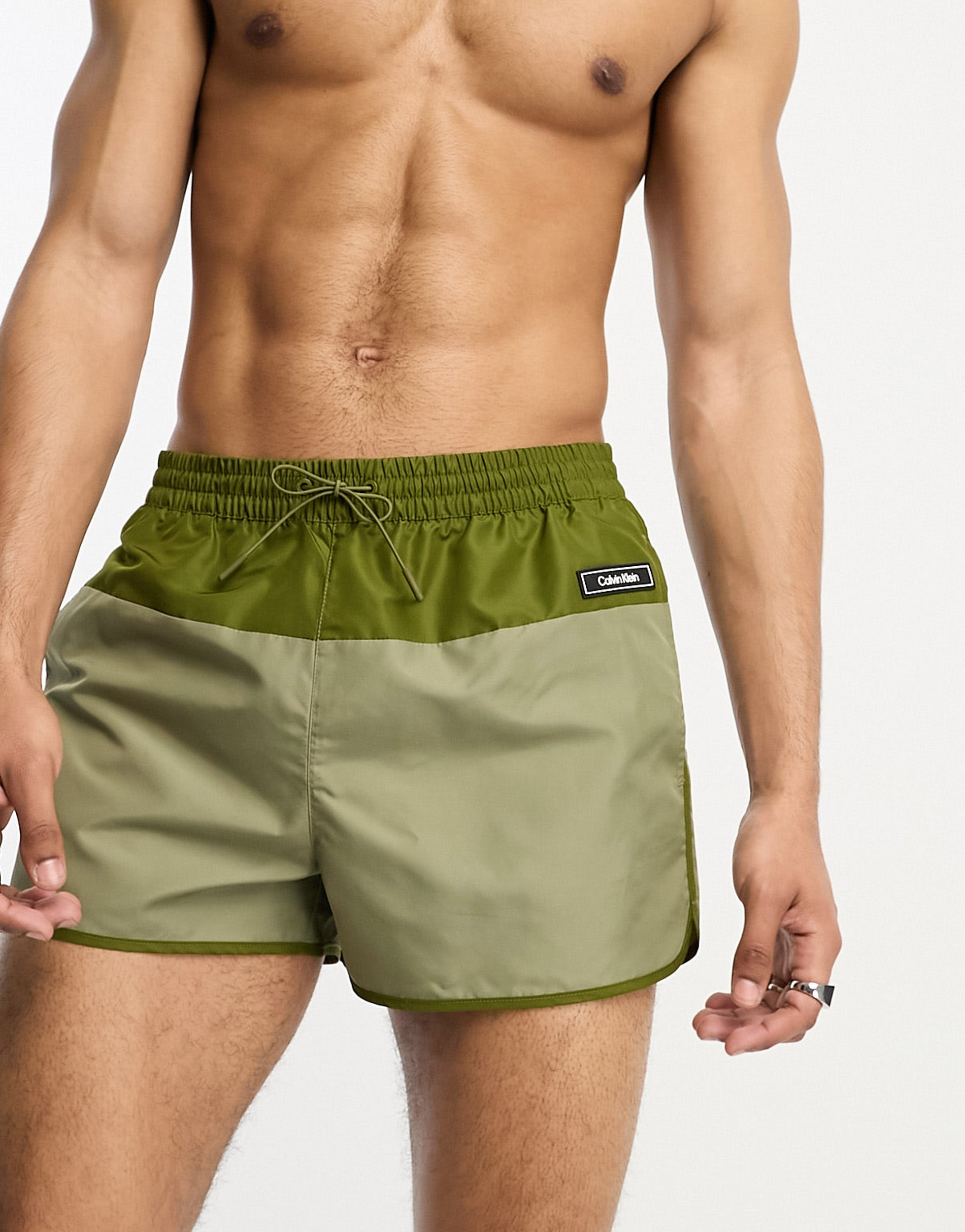 Calvin Klein Core solids short runner swim shorts in delta green 204362371 Meet Market