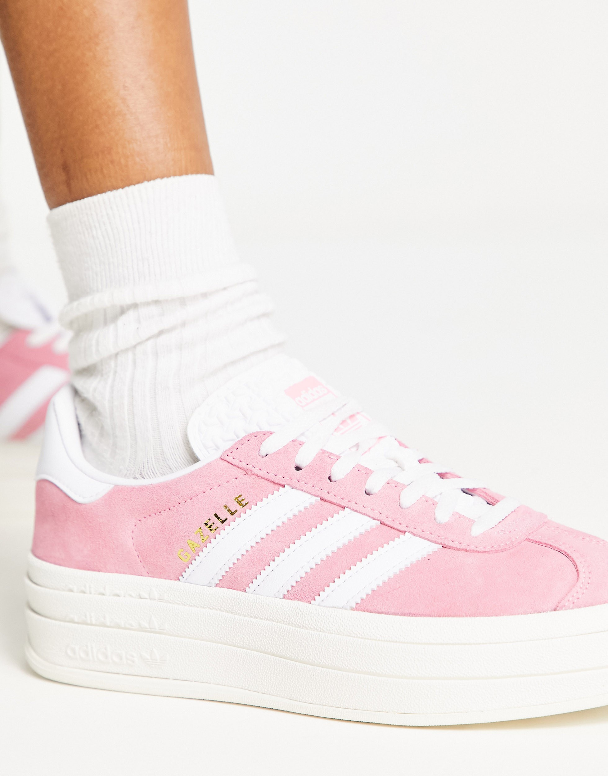 Pink and white high best sale top adidas