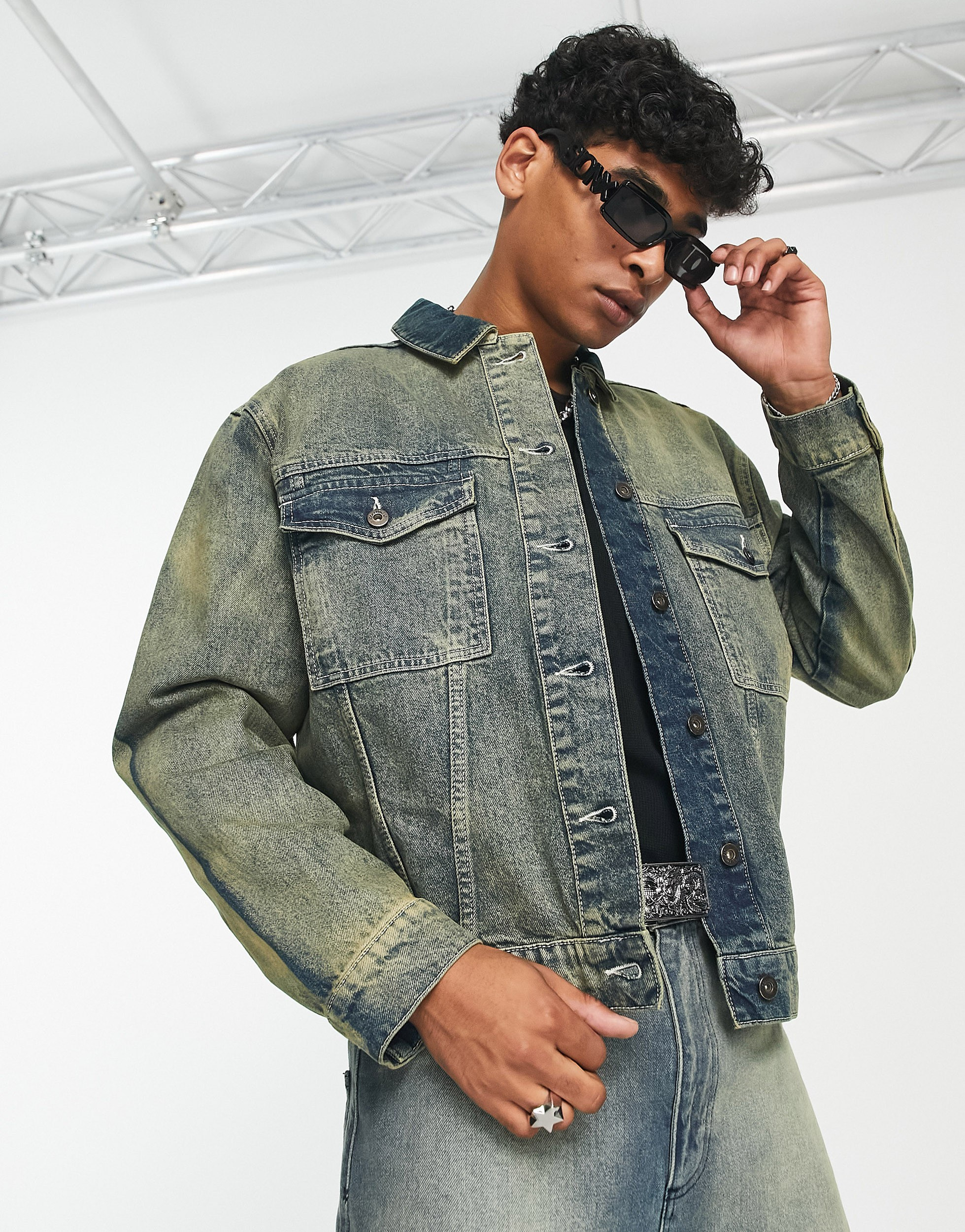 Collusion oversized 2024 denim jacket