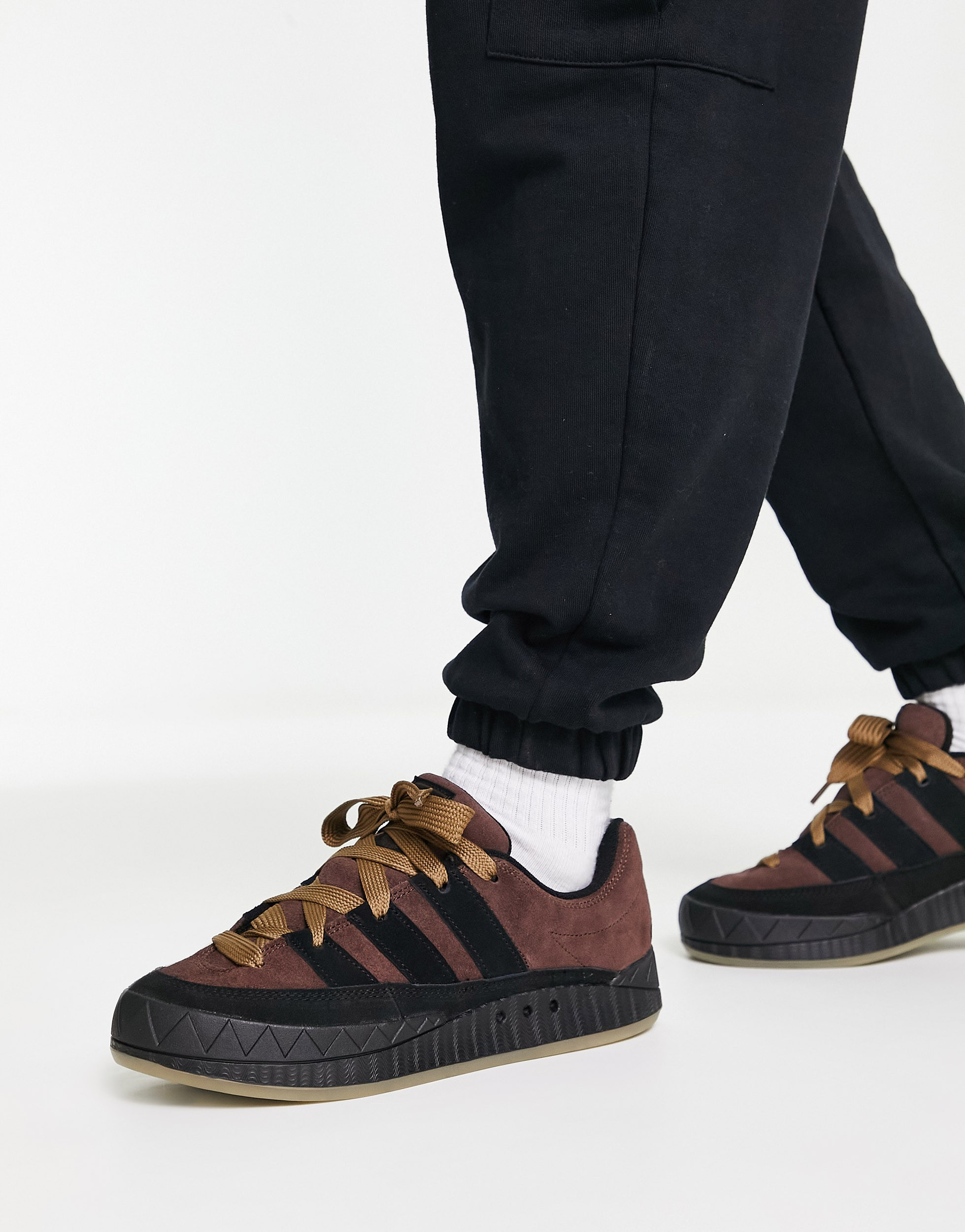 Adidas Originals Adimatic gum sole trainers in brown 203695184 Meet Market