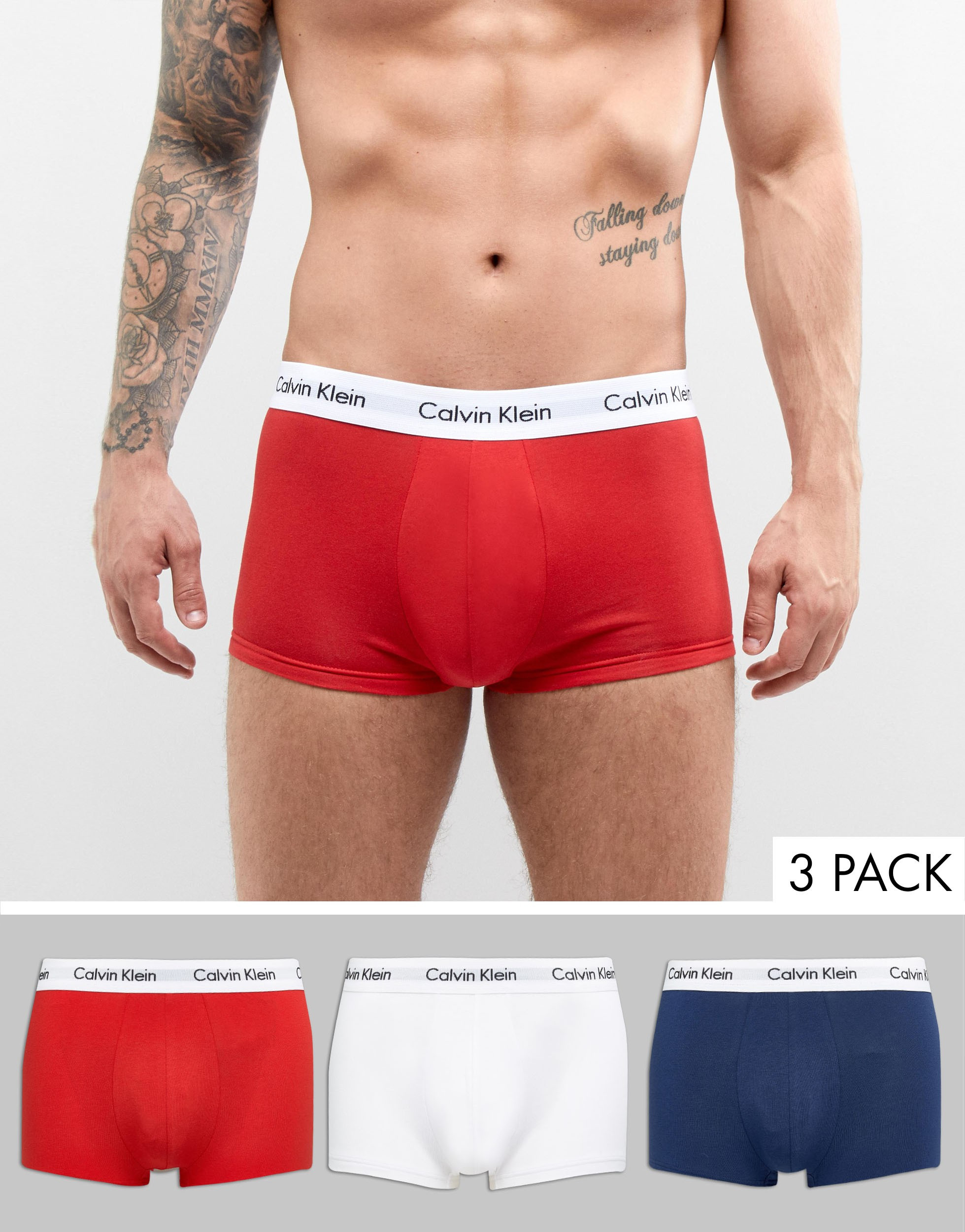 Calvin klein low rise deals trunks 3 pack