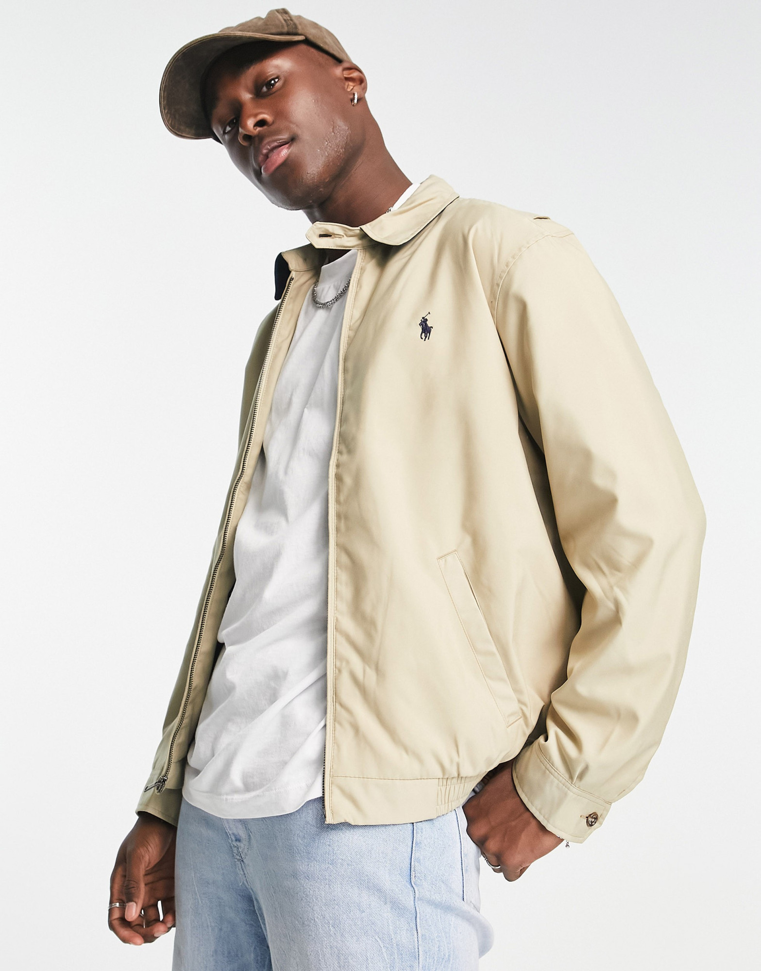 Лёгкие куртки Polo Ralph Lauren Harrington jacket in beige 203838340 купить  в Meet Market