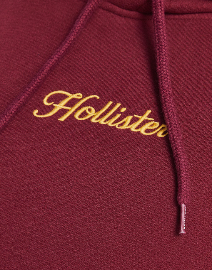 Hollister signature script logo hoodie in grey