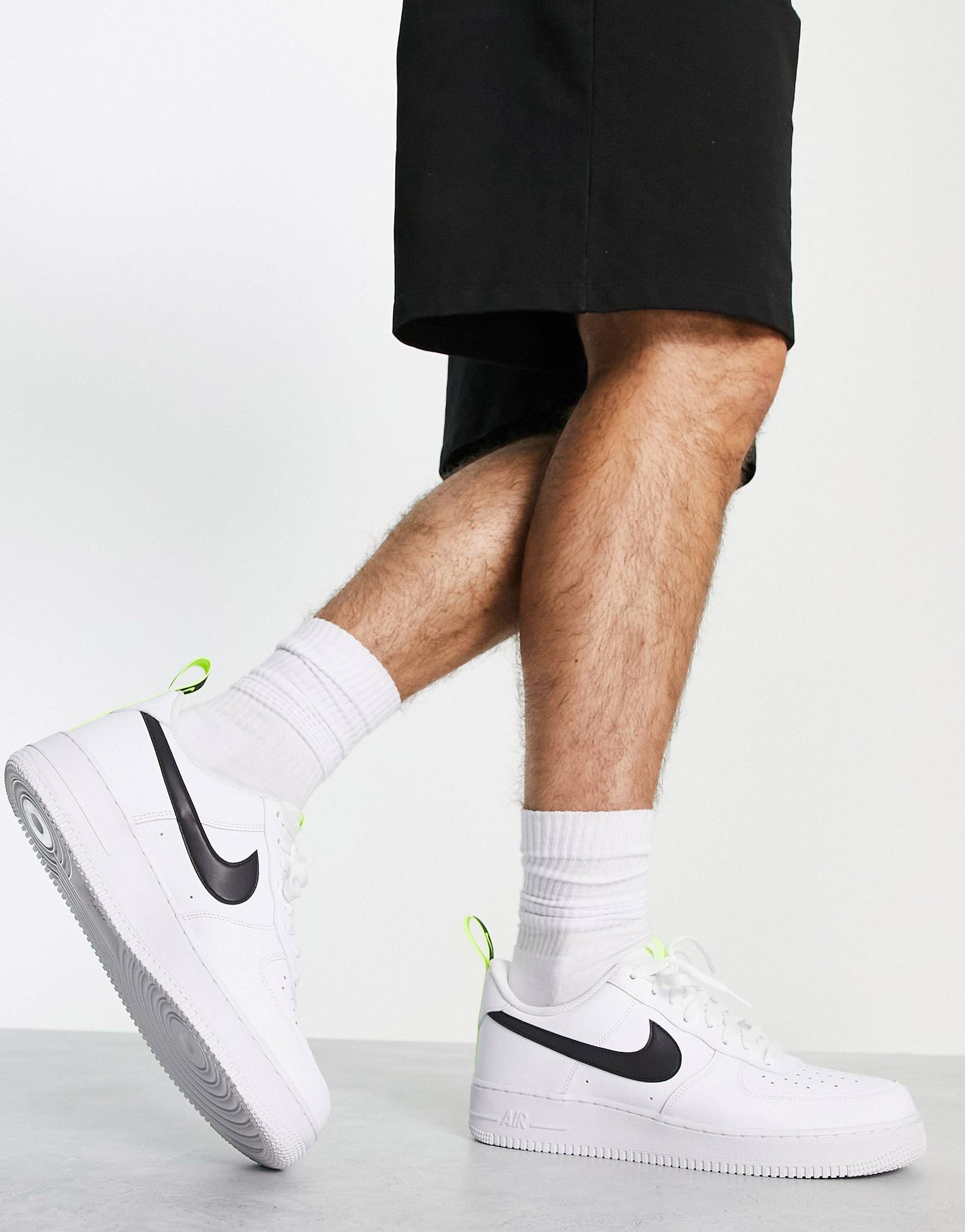 Nike air force black and clearance volt